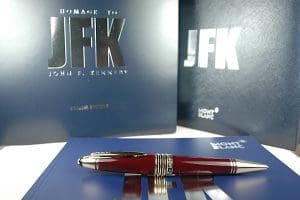 Luxury pen with JFK tribute packaging.