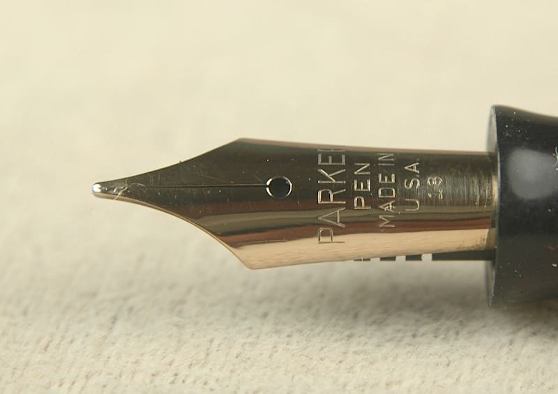 Close-up of a fountain pen nib.