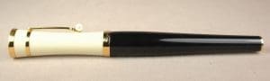 Elegant black and white fountain pen.