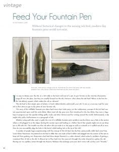 Vintage fountain pen article with detailed images.