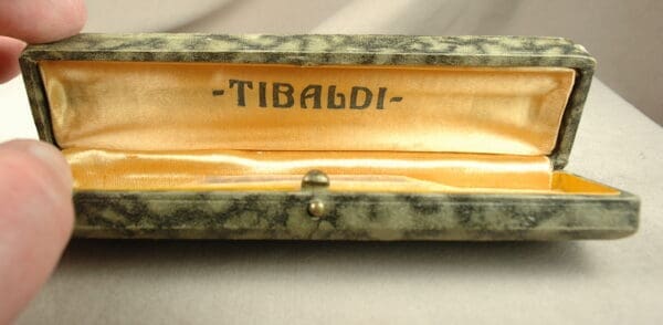 Tibaldi pen case with yellow interior.